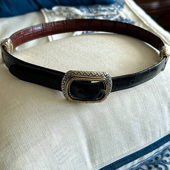 Reversible leather belt small size 29 brown and black Brighton - Picture 1 of 14
